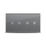 Panou dublu gri 2T+2T, aparataj touch PULSAR NS