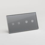 Panou dublu gri 2T+2T, aparataj touch PULSAR NS - imagine 2