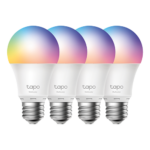 Set 4 becuri smart Wi-Fi, RGB, intensitate ajustabila, 2700-6500K, 806 lm, E27 - TP-Link Tapo