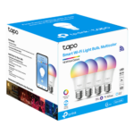 Set 4 becuri smart Wi-Fi, RGB, intensitate ajustabila, 2700-6500K, 806 lm, E27 - TP-Link Tapo - imagine 2